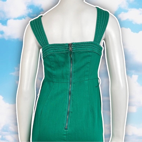 ANTHROPOLOGIE Maeve Elizabeth Button-Front Dress Green Christmas Retro Career - Picture 8 of 10